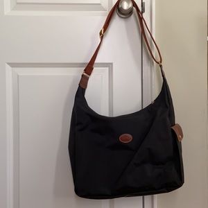 Longchamp Le Pliage Black large hobo crossbody shoulder bag